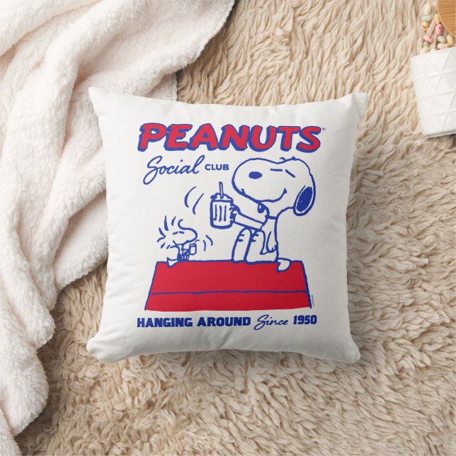 Peanuts | Snoopy & Woodstock Hanging Around Throw Pillow (Blanket)