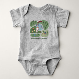 Peanuts Snoopy & Woodstock Happiness is Camping Baby Bodysuit