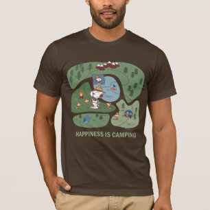 Peanuts   Snoopy & Woodstock Happiness is Camping T-Shirt