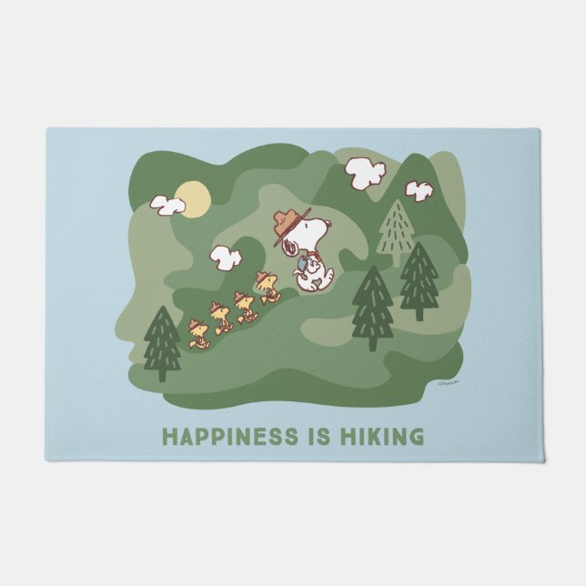 Peanuts | Snoopy & Woodstock Happiness is Hiking Doormat (Front)