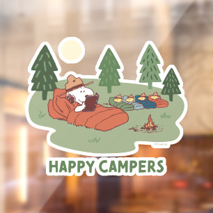 Peanuts   Snoopy & Woodstock Happy Campers Window Cling