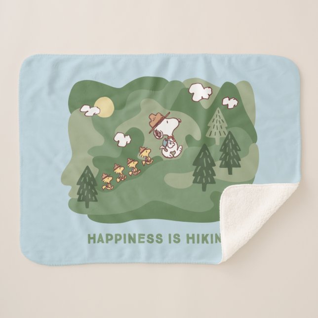 Peanuts | Snoopy & Woodstock Hiking Sherpa Blanket (Front (Horizontal))