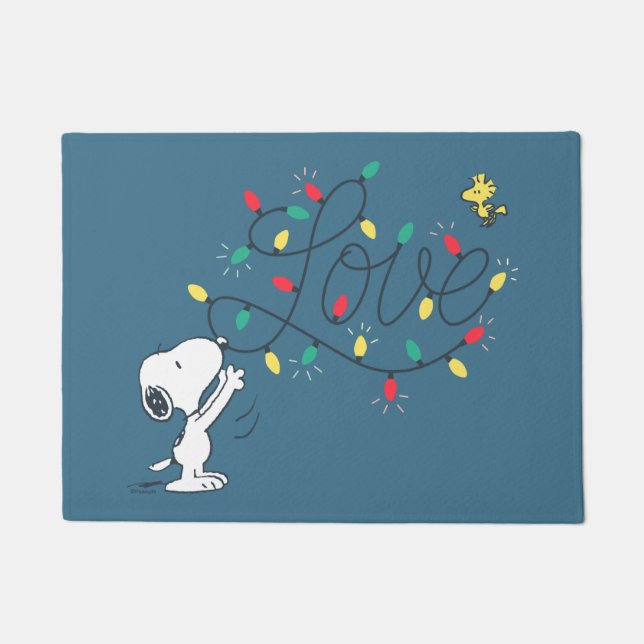 Peanuts | Snoopy & Woodstock Holiday Decorating Doormat (Front)