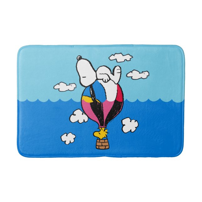 Peanuts | Snoopy & Woodstock Hot Air Balloon Bath Mat (Front)