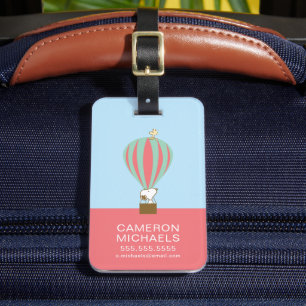 Peanuts Snoopy & Woodstock Hot Air Balloon Luggage Tag