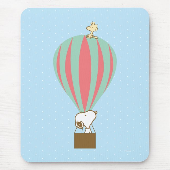 Peanuts | Snoopy & Woodstock Hot Air Balloon Mouse Pad (Front)