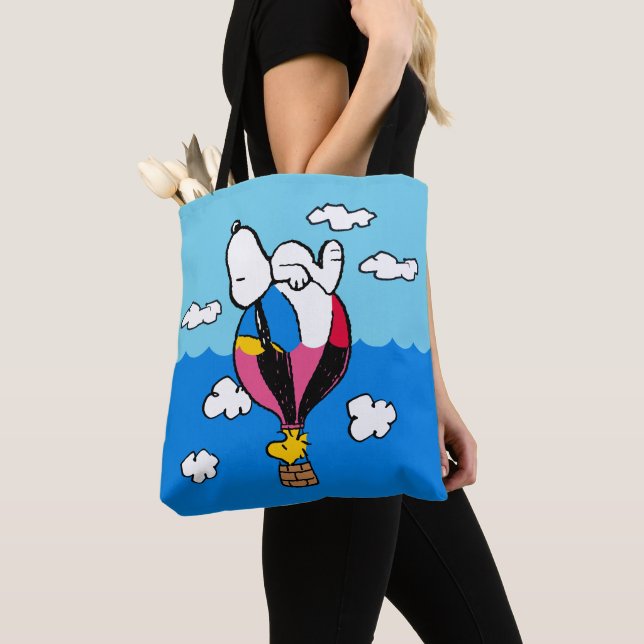 Peanuts | Snoopy & Woodstock Hot Air Balloon Tote Bag (Close Up)
