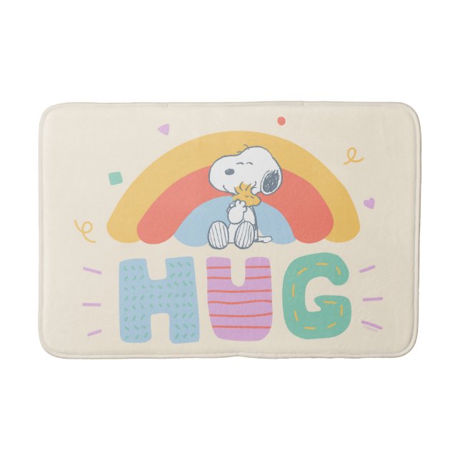 Peanuts | Snoopy & Woodstock Hug Bath Mat (Front)