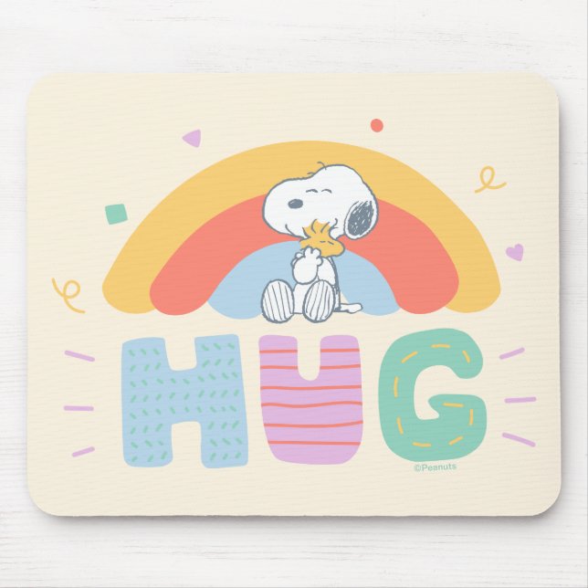 Peanuts | Snoopy & Woodstock Hug Mouse Pad (Front)