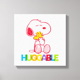 Peanuts   Snoopy & Woodstock Huggable Canvas Print
