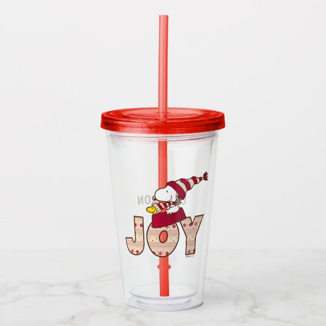 Peanuts | Snoopy & Woodstock Joy Sled Ride Acrylic Tumbler (Front)