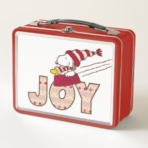 Peanuts   Snoopy & Woodstock Joy Sled Ride Metal Lunch Box