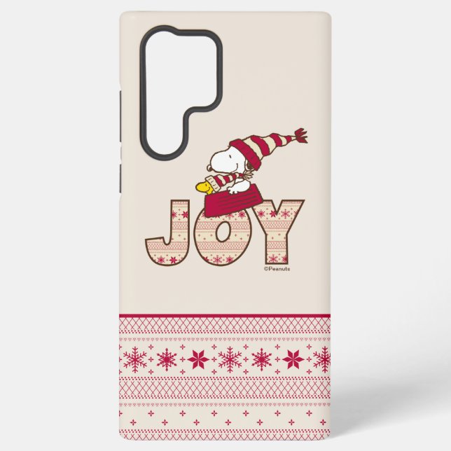 Peanuts | Snoopy & Woodstock Joy Sled Ride Samsung Galaxy S22 Ultra Case (Back)