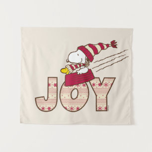 Peanuts   Snoopy & Woodstock Joy Sled Ride Tapestry
