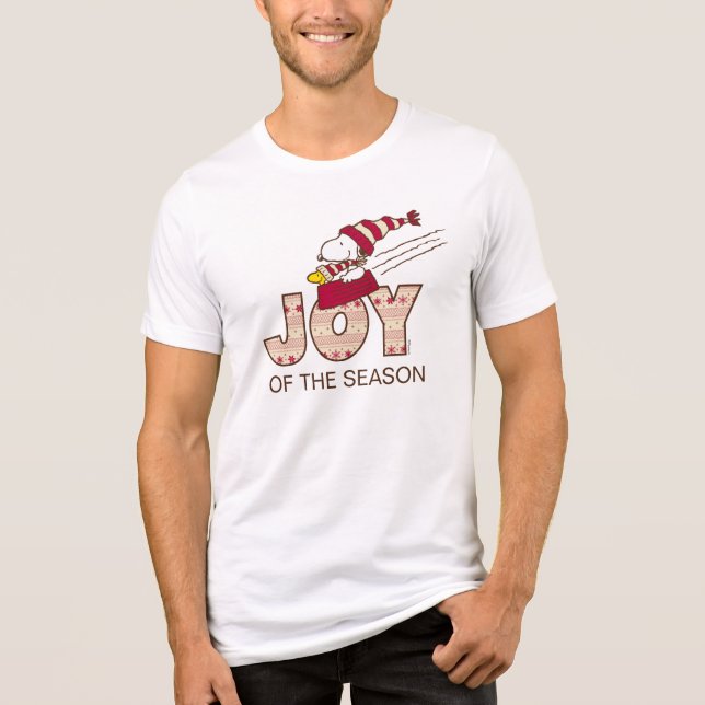 Peanuts | Snoopy & Woodstock Joy Sled Ride Tri-Blend Shirt (Front)