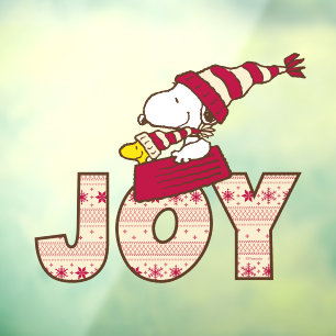 Peanuts Snoopy & Woodstock Joy Sled Ride Window Cling