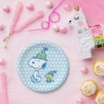 PEANUTS | Snoopy & Woodstock Party Polka Dots Paper Plate<br><div class="desc">Check out these fun Snoopy and Woodstock party paper plates. Add them to any party table!</div>