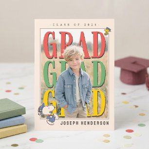 Peanuts Snoopy Woodstock PhotoPop Graduation Invitation