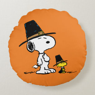 Peanuts   Snoopy & Woodstock Pilgrim Round Pillow
