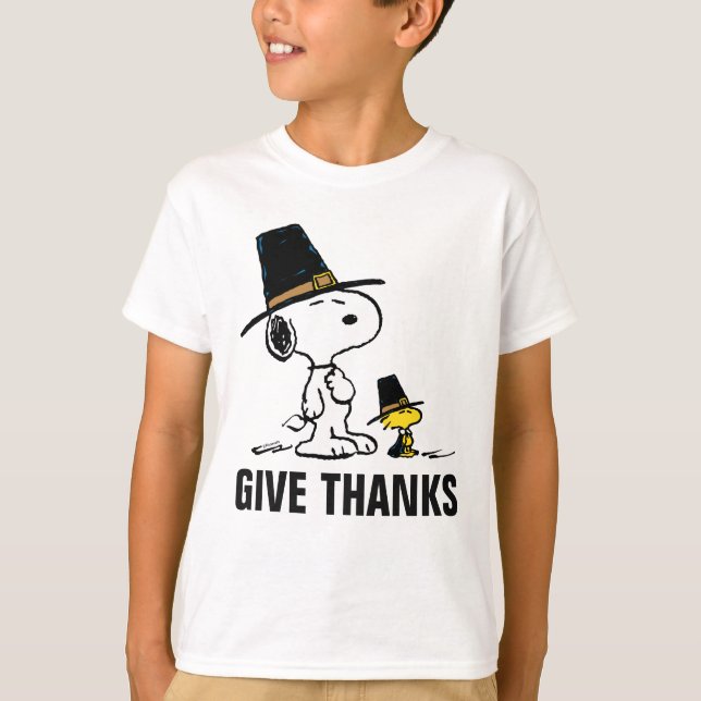Peanuts | Snoopy & Woodstock Pilgrim T-Shirt (Front)