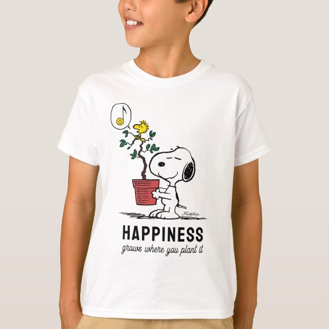 Peanuts | Snoopy & Woodstock Plant A Tree T-Shirt (Front)