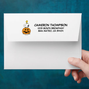Peanuts   Snoopy & Woodstock Pop-up Pumpkin Envelope