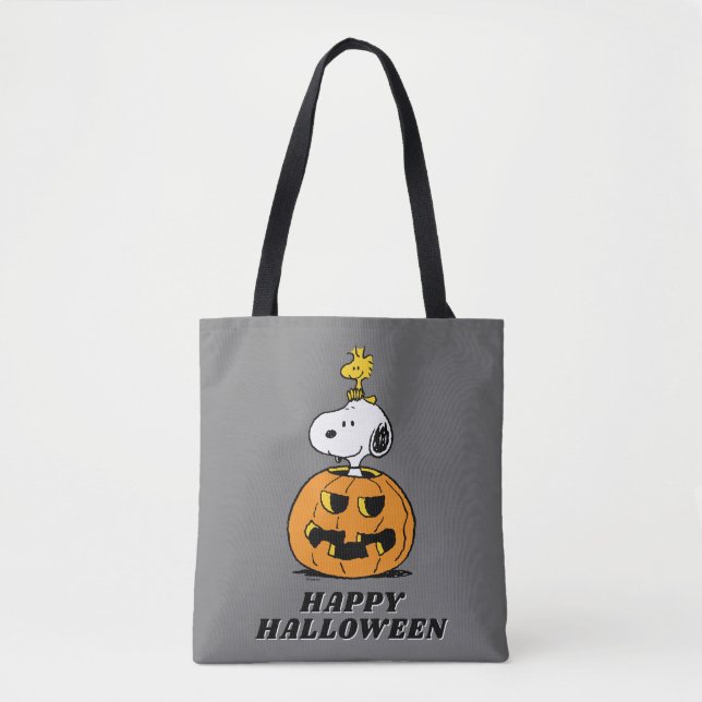 Peanuts | Snoopy & Woodstock Pop-up Pumpkin Tote Bag (Front)