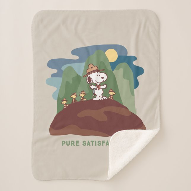 Peanuts | Snoopy & Woodstock Pure Satisfaction Sherpa Blanket (Front)