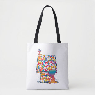Peanuts   Snoopy & Woodstock Rainbow Paint Tote Bag