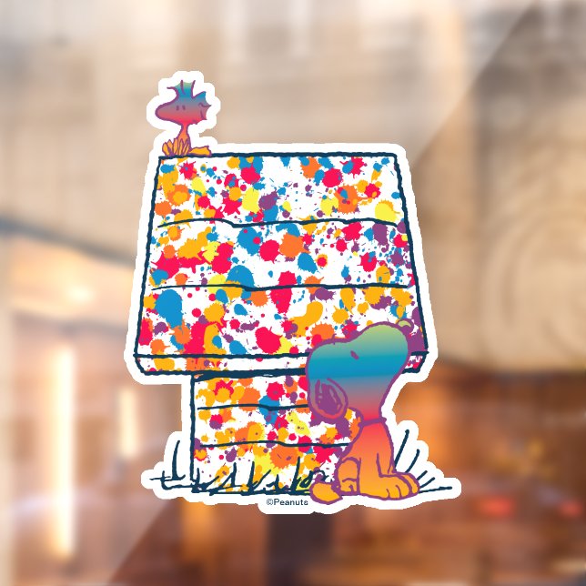 Peanuts | Snoopy & Woodstock Rainbow Paint Window Cling (Sheet 2)