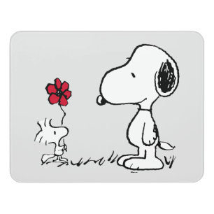 Peanuts   Snoopy & Woodstock Red & Black Door Sign