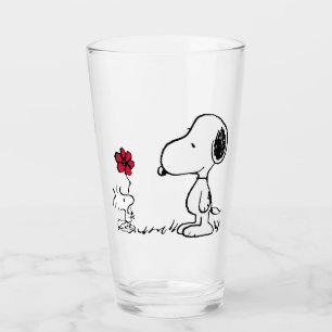 Peanuts   Snoopy & Woodstock Red & Black Glass