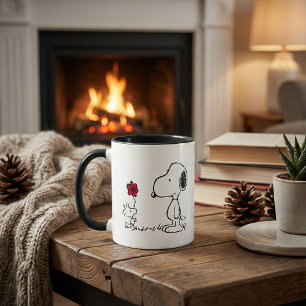 Peanuts Snoopy & Woodstock Red & Black Mug
