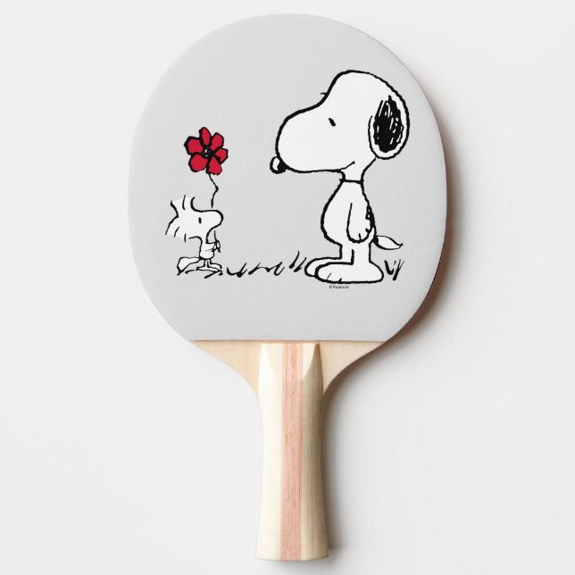 Peanuts | Snoopy & Woodstock Red & Black Ping Pong Paddle (Front)