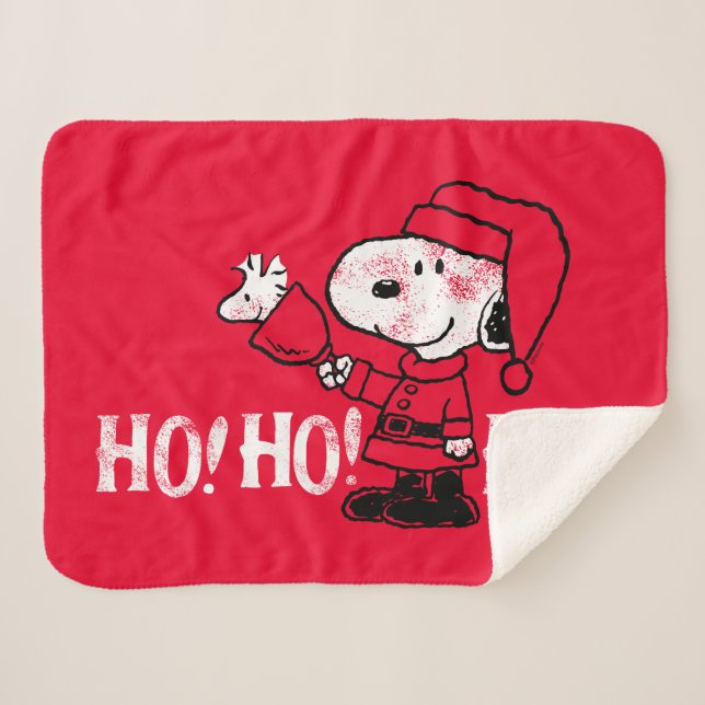 Peanuts | Snoopy & Woodstock Ringing Bells Sherpa Blanket (Front (Horizontal))