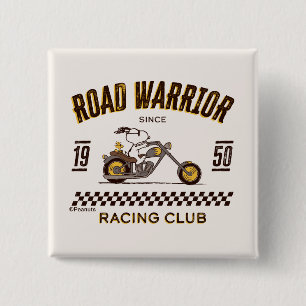 Peanuts   Snoopy & Woodstock Road Warriors 2 Inch Square Button
