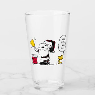 Peanuts   Snoopy & Woodstock Santa Bell Ringer Glass