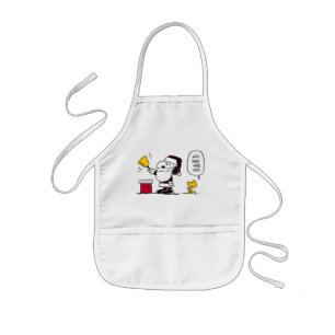 Peanuts   Snoopy & Woodstock Santa Bell Ringer Kids Apron