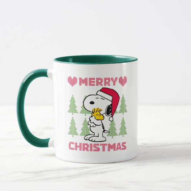 Peanuts | Snoopy & Woodstock Santa Claus Hug Mug (Left)