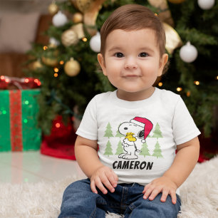Peanuts   Snoopy & Woodstock Santa Claus Hug Toddler T-shirt