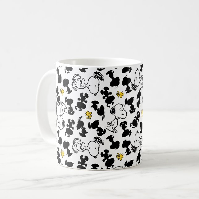 Peanuts |  Snoopy & Woodstock Shadow Pattern Coffee Mug (Front Left)