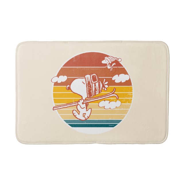 Peanuts | Snoopy & Woodstock Ski Trip Bath Mat (Front)