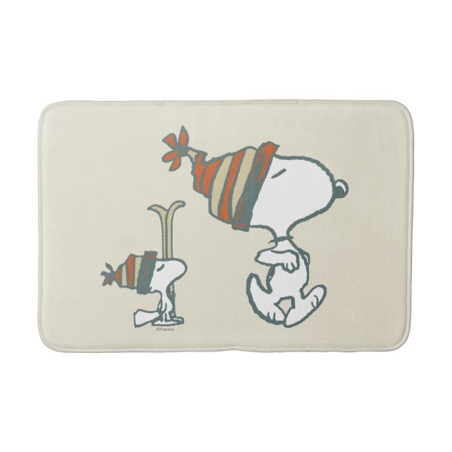 Peanuts | Snoopy & Woodstock Ski Trip Bath Mat (Front)