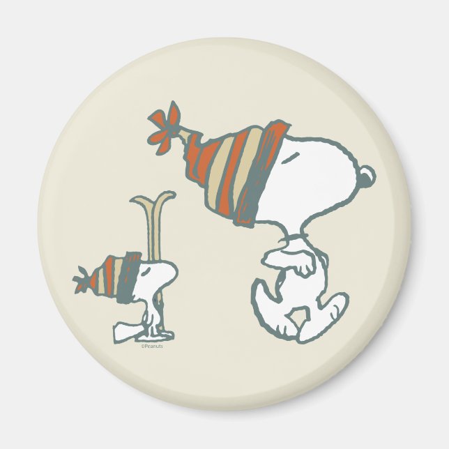 Peanuts | Snoopy & Woodstock Ski Trip Magnet (Front)