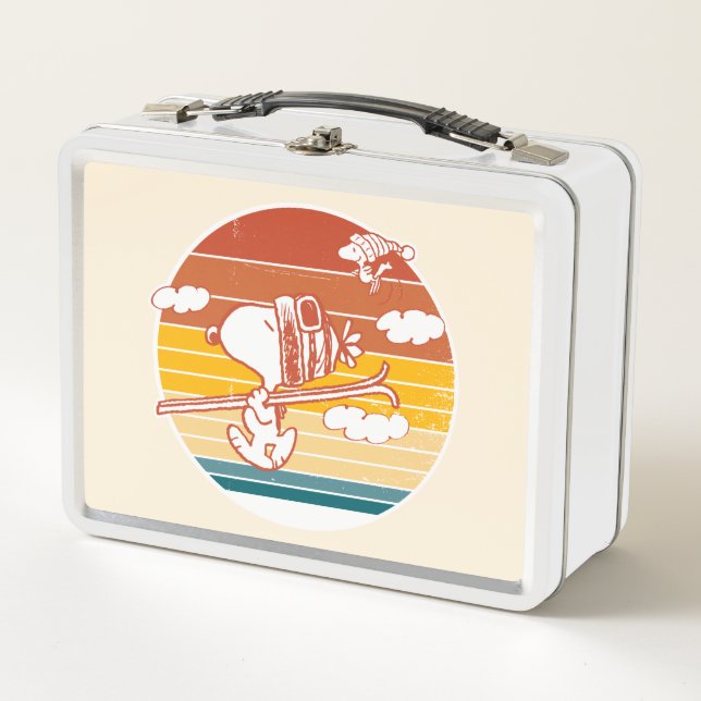 Peanuts | Snoopy & Woodstock Ski Trip Metal Lunch Box (Front)