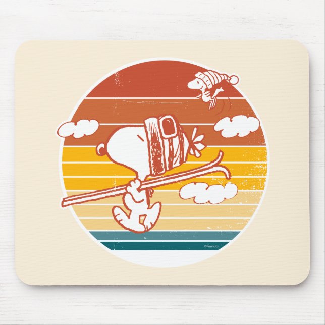 Peanuts | Snoopy & Woodstock Ski Trip Mouse Pad (Front)