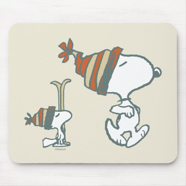 Peanuts | Snoopy & Woodstock Ski Trip Mouse Pad (Front)