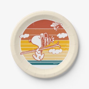 Peanuts   Snoopy & Woodstock Ski Trip Paper Plate