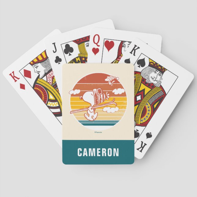 Peanuts Snoopy & Woodstock Ski Trip Playing Cards (Back)