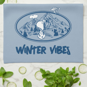 Peanuts   Snoopy & Woodstock Skiing Kitchen Towel